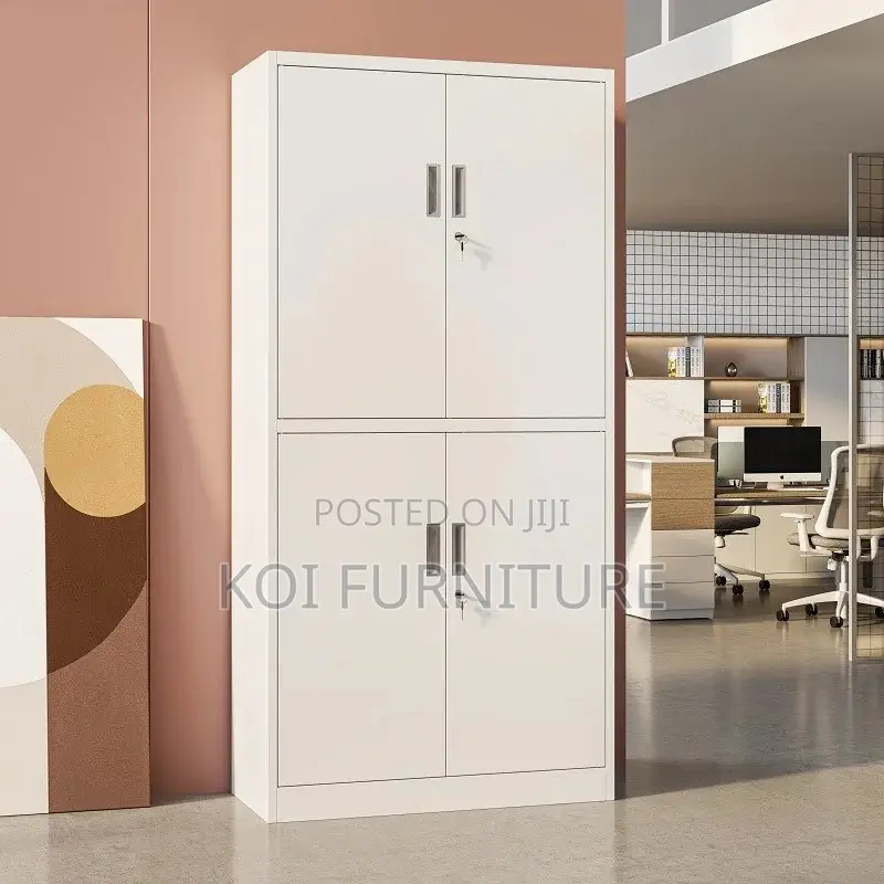 Office Cabinet; Four Doors Steel Executive Gray Cabinet