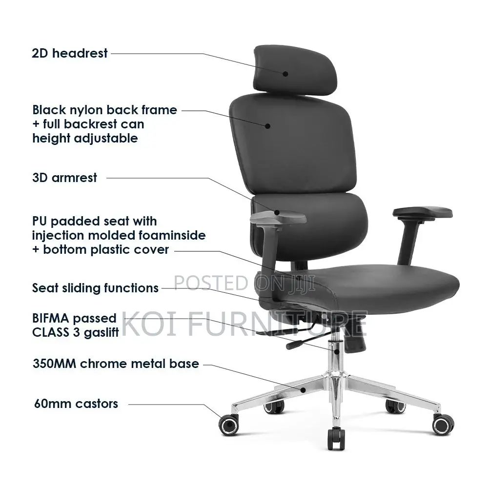 Office Chair; Executive Orthopedic High Back Chair