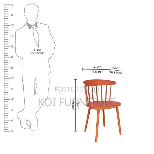 Dining Chairs; Orange Plastic Outdoor Dining Chair - thumbnail 2