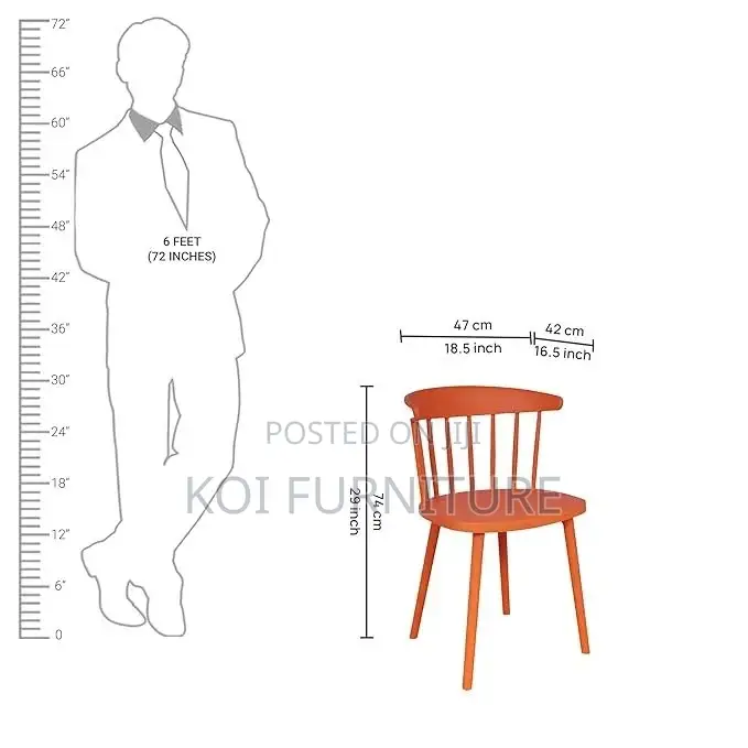 Dining Chairs; Orange Plastic Outdoor Dining Chair