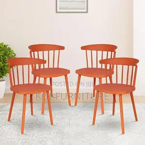 Dining Chairs; Orange Plastic Outdoor Dining Chair