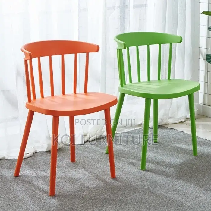 Dining Chairs; Orange Plastic Outdoor Dining Chair