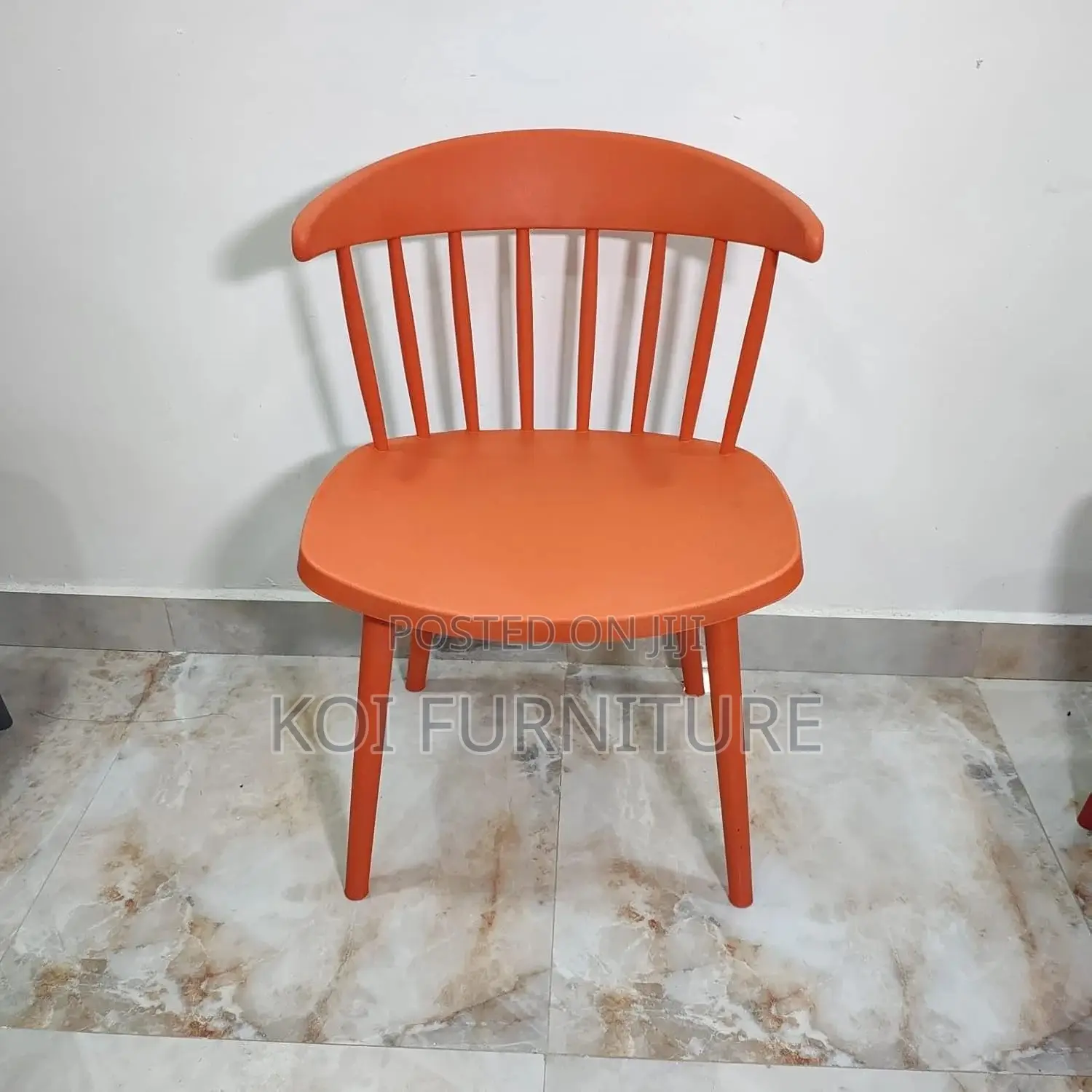 Dining Chairs; Orange Plastic Outdoor Dining Chair