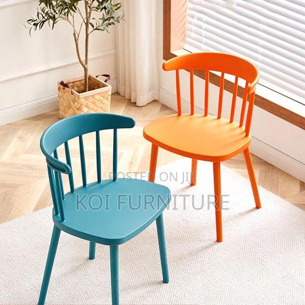Dining Chairs; Orange Plastic Outdoor Dining Chair - thumbnail 8