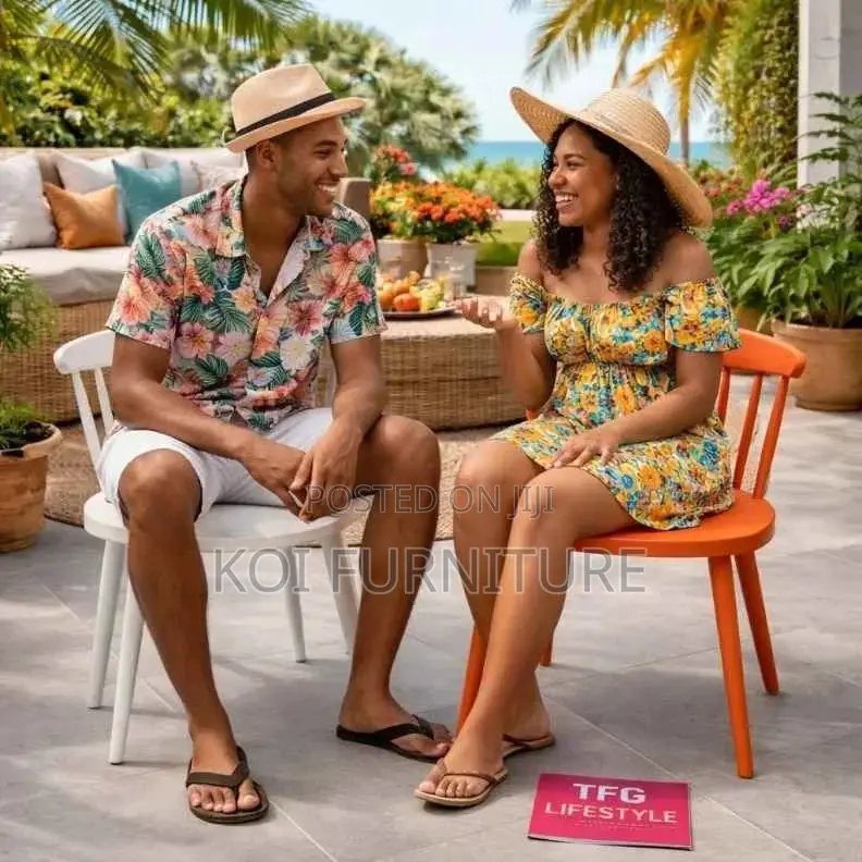 Dining Chairs; Orange Plastic Outdoor Dining Chair