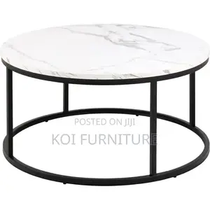 Coffee Table : Round Wide Dual Marble Coffee Table