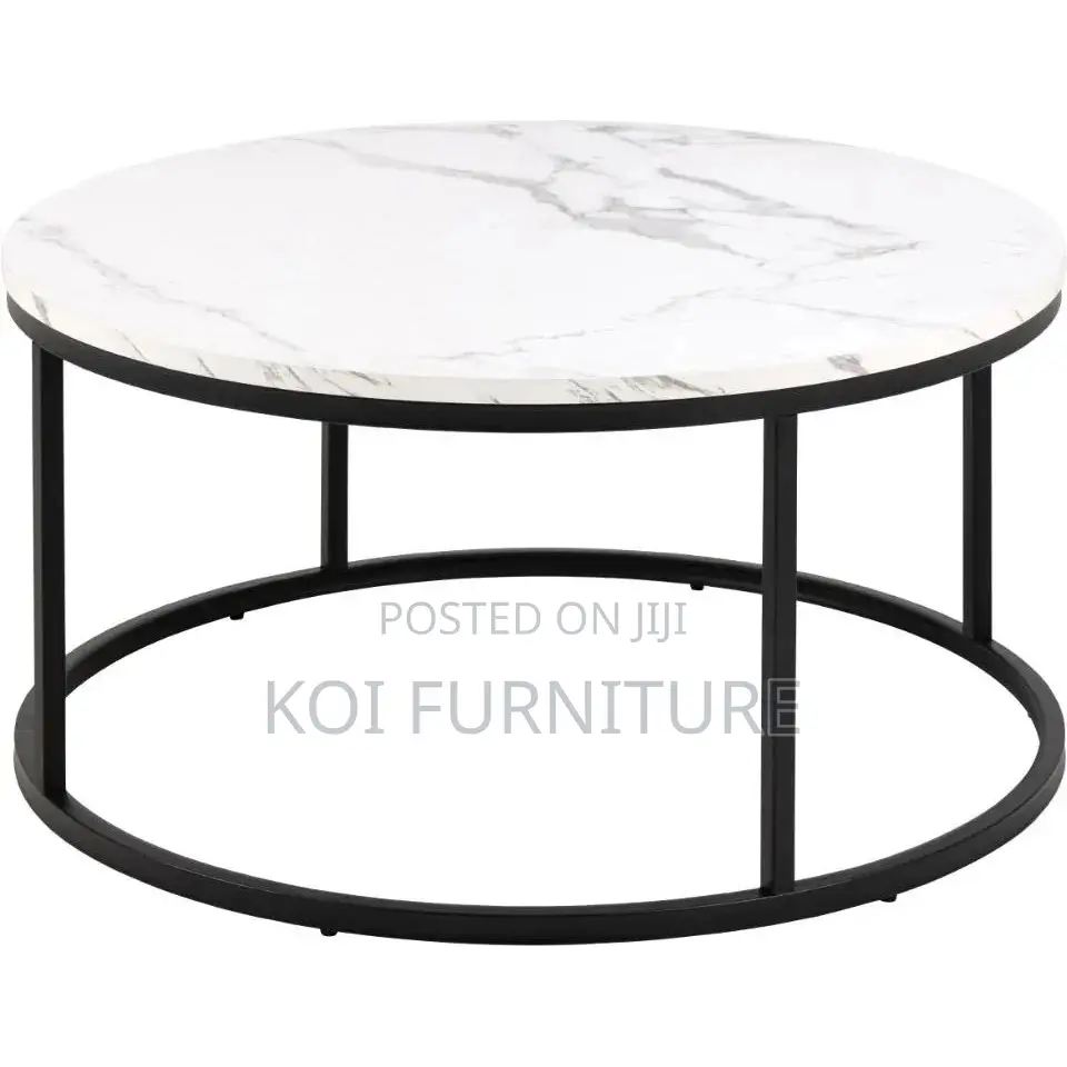Coffee Table : Round Wide Dual Marble Coffee Table