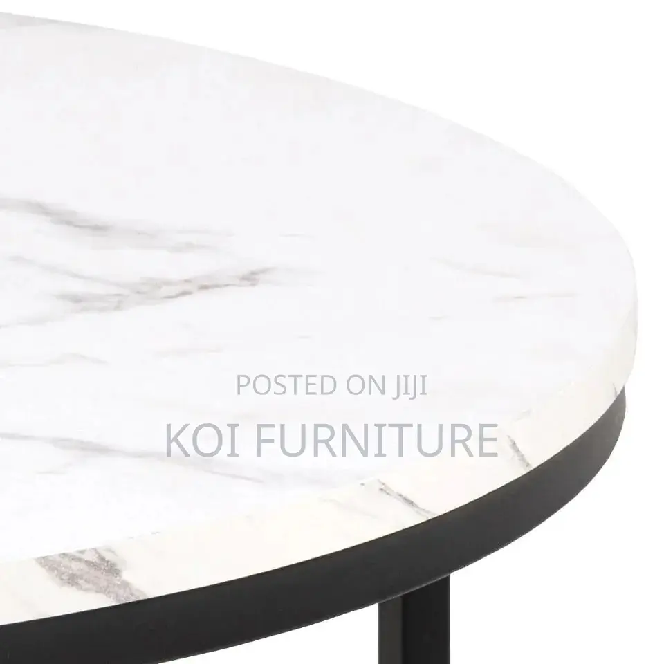 Coffee Table : Round Wide Dual Marble Coffee Table