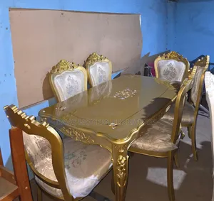 Golden Ornate Dinning Table With Four Chairs