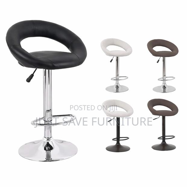 Modern Adjustable Bar Stool With Backrest – Leather Seat - main view