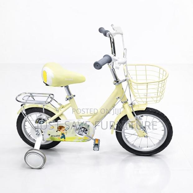 Strong Size 12 Children’S Bicycle With Training Wheels And Basket - main view