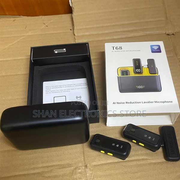 Noise Cancellation Powerful T68 Portable Wireless Lapel Microphone