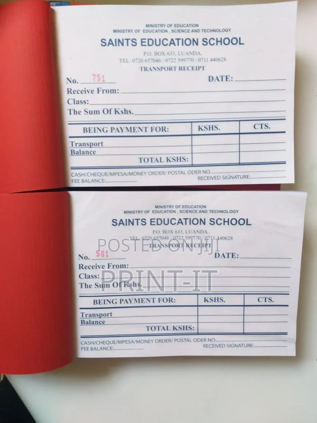 Receipt Book Printing