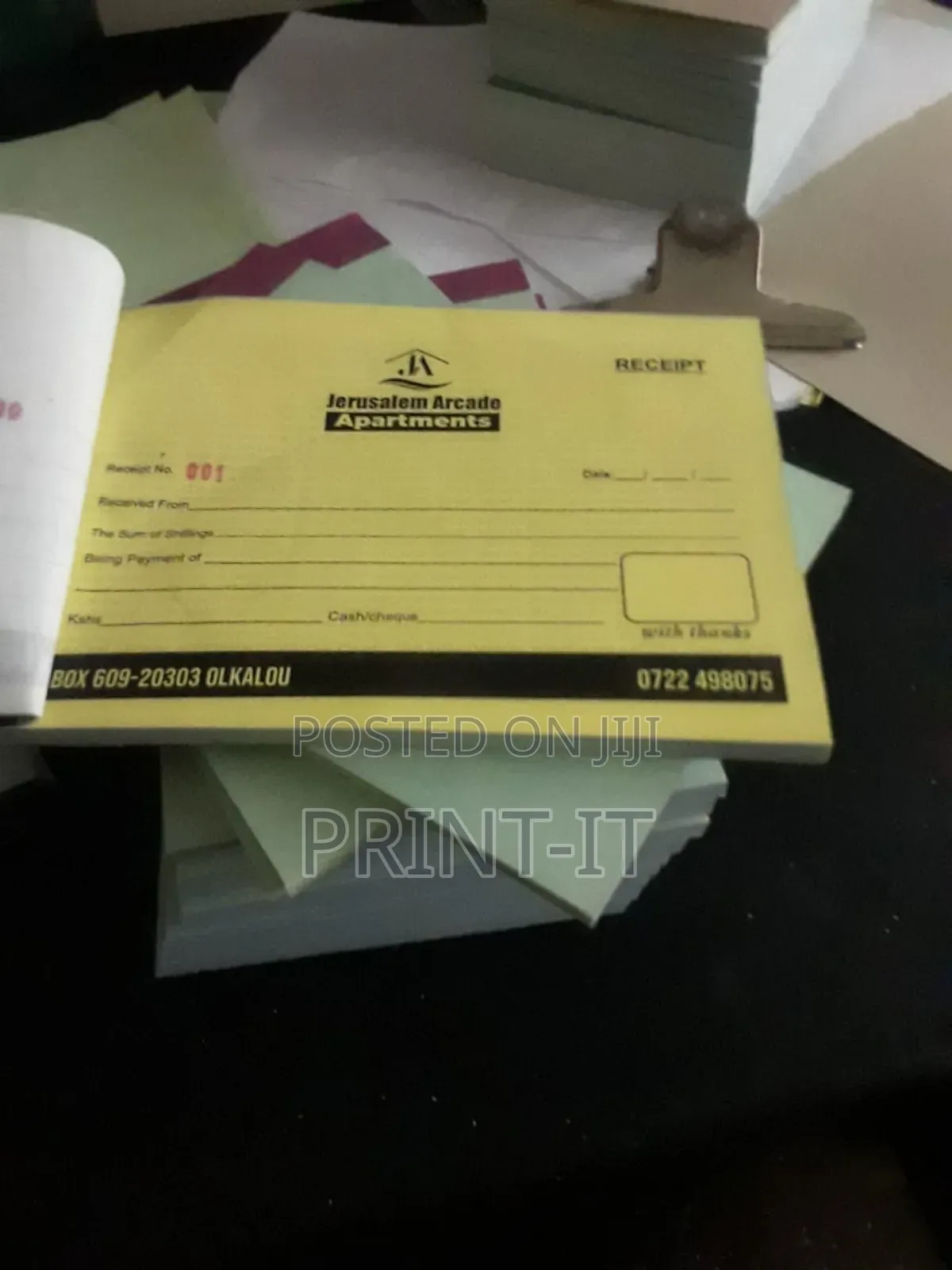 Receipt Book Printing