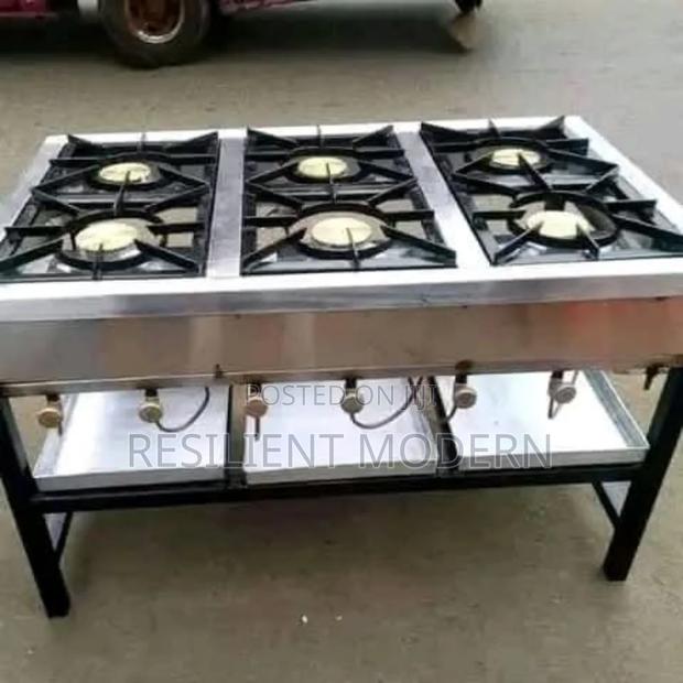Heavy Gauge Stainless Steel 6 Burner Gas Cooker - main view