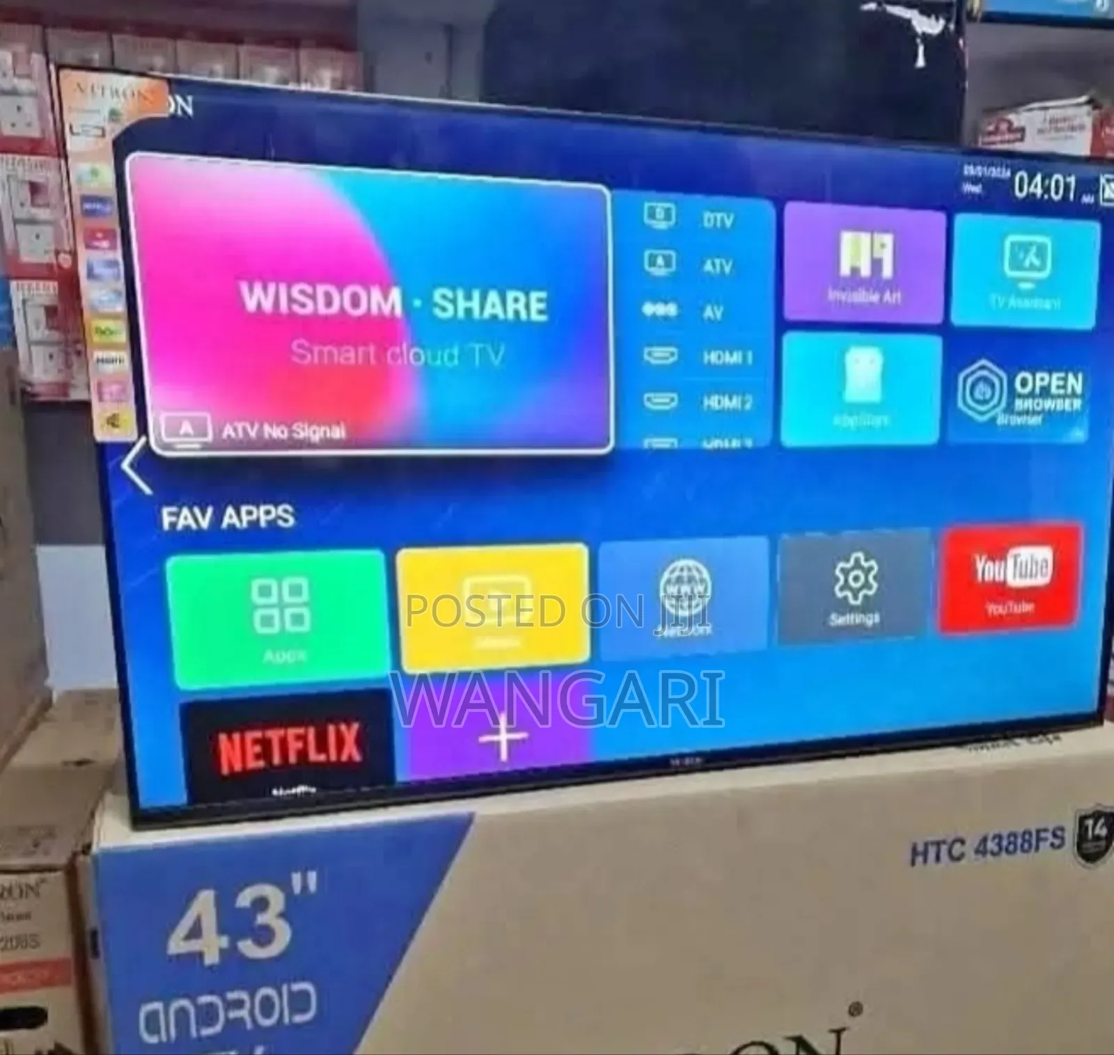 Vitron 43 Inch Frameless Smart Android Tv With Bluetooth Mode/Netflix