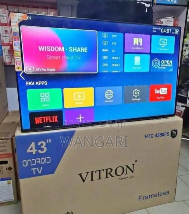 Vitron 43 Inch Frameless Smart Android Tv With Bluetooth/Youtube - thumbnail 3