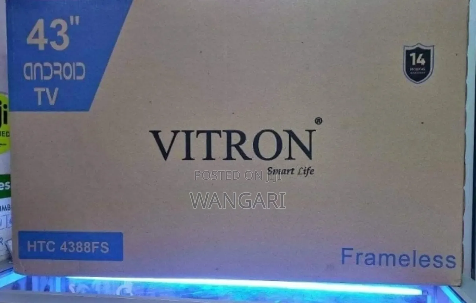 Vitron 43" Frameless Smart Android Tv With Bluetooth/Netflix/Youtube