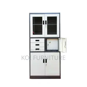 Office Cabinet; Gray Executive Cabinet With Safe