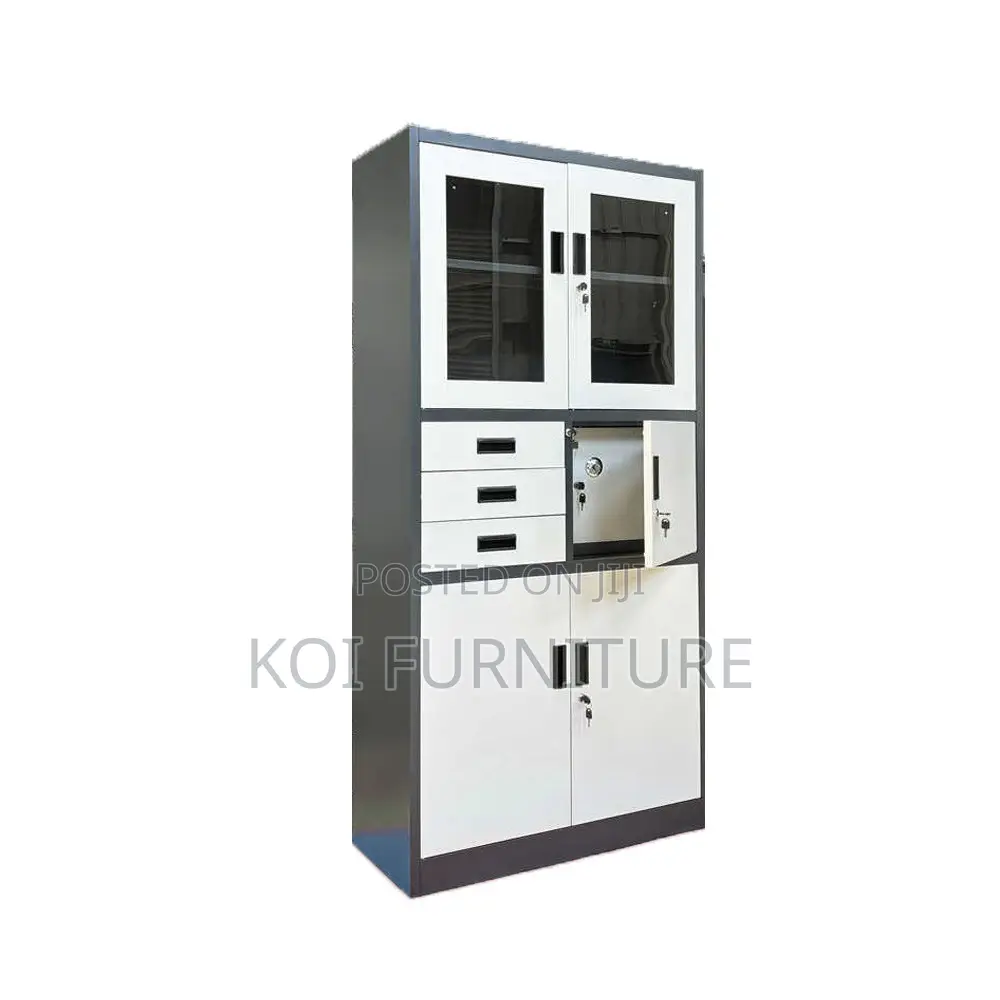 Office Cabinet; Gray Executive Cabinet With Safe