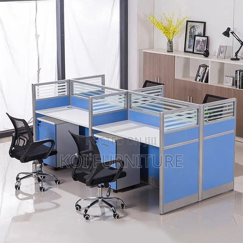 Workstations; Four Open Modular Office MDF Workstation