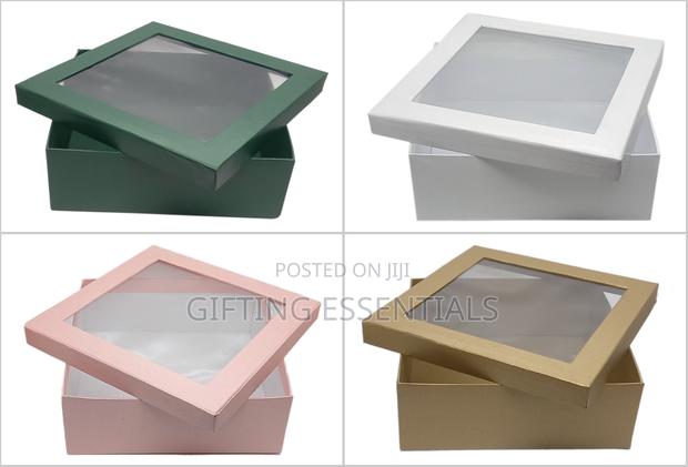9×9x3.5 Window Gift Boxes With Shredded Paper | Premium Gift Packaging - thumbnail 9