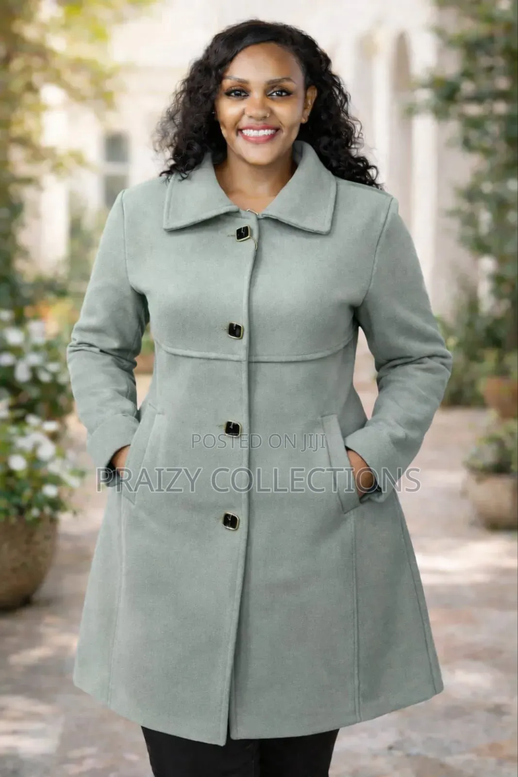 Elegant Buttoned Long Trenchcoat Coat