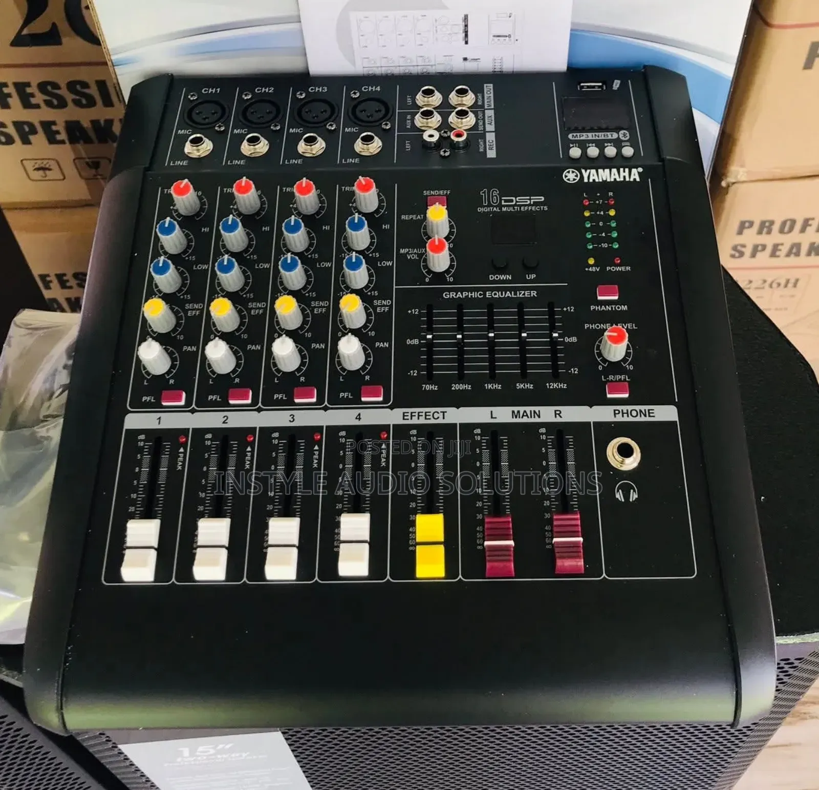Yamaha 4 Channels Powered Mixer - Usb and Bluetooth Enabled 500w