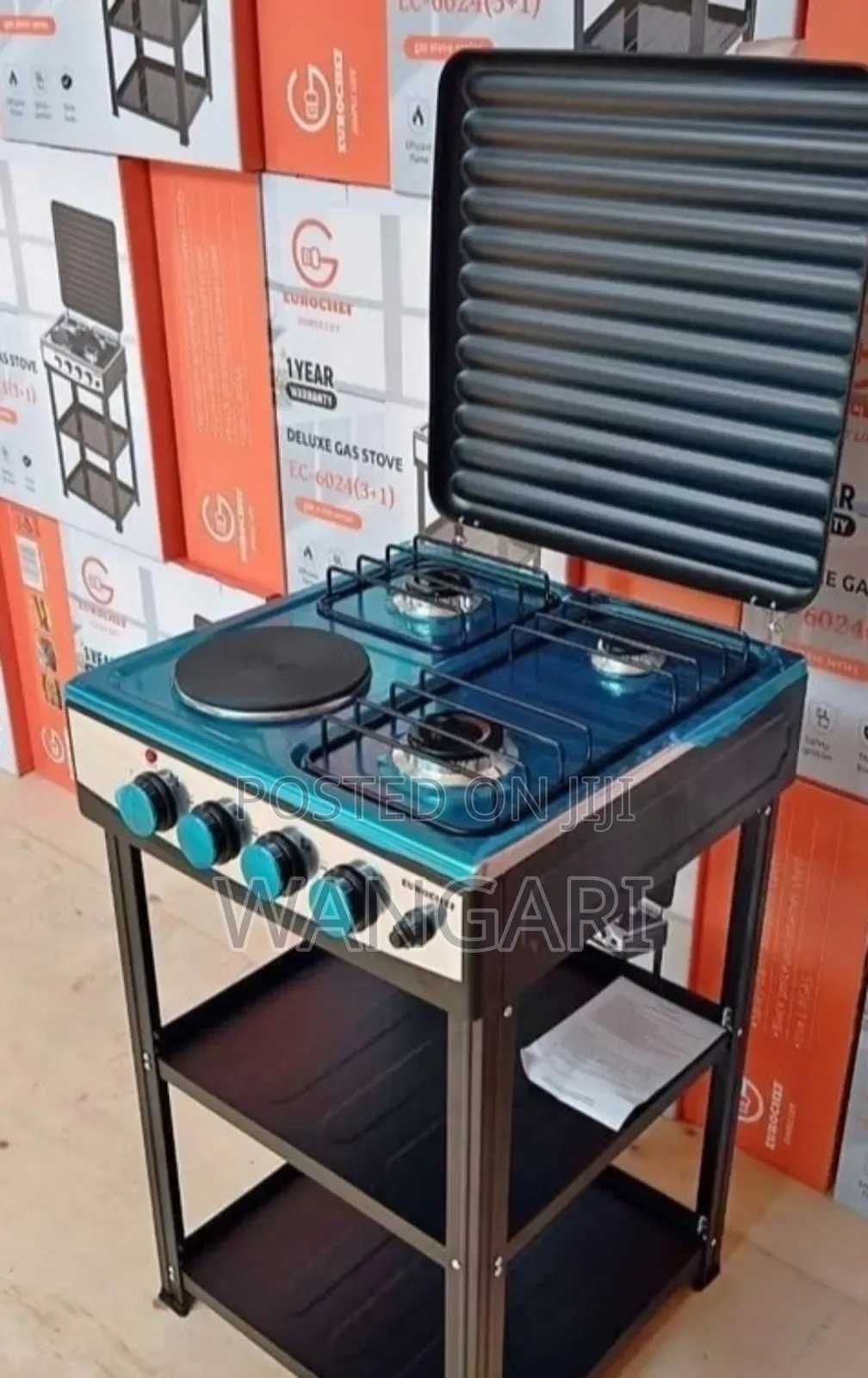 Eurochef 3+1 Electric Standing Gas Cooker With Shelves E3