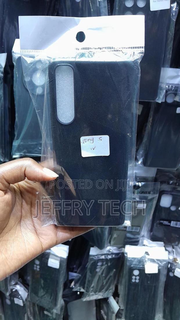 Serf Black Soft Silicone Back Cover Case for Sony Xperia 5 - main view