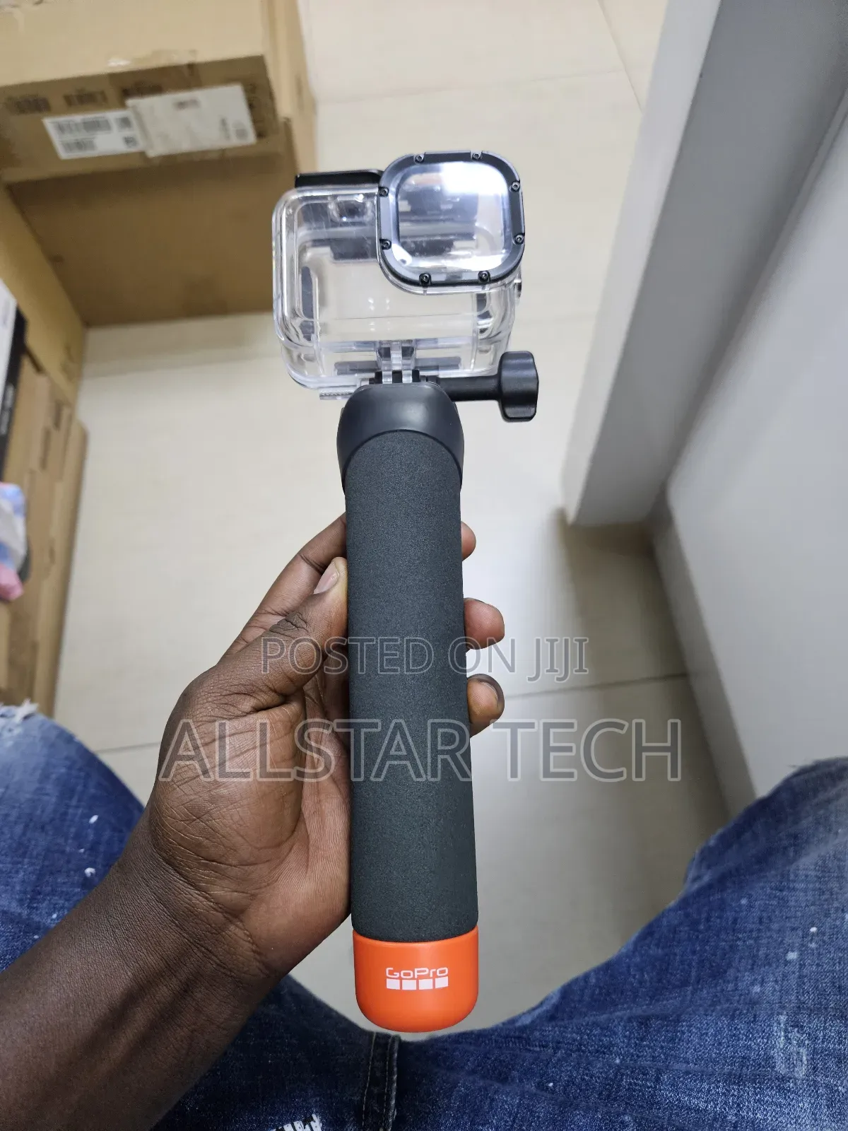 Gopro Handheld Tripod With Gopro Protective Underwater Housing.