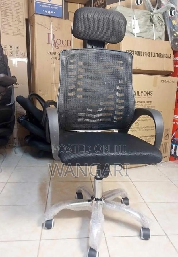 New Executive Office Chair With Headrest (Black Color)