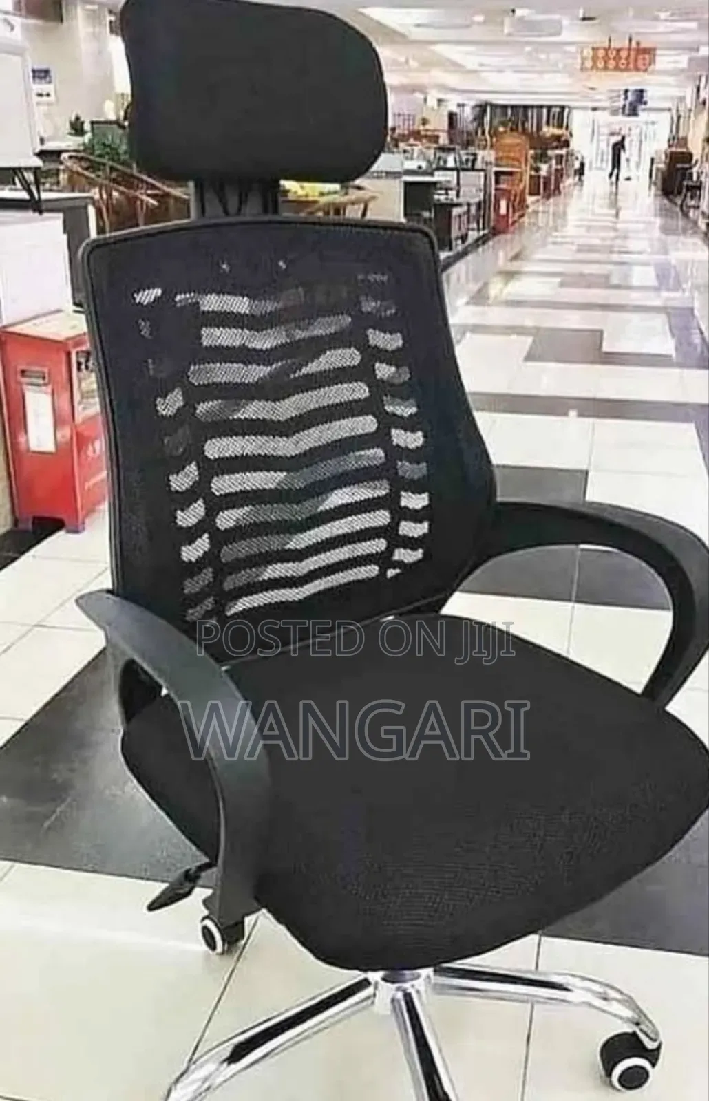 Classic Office Chair With Headrest (Black Color)