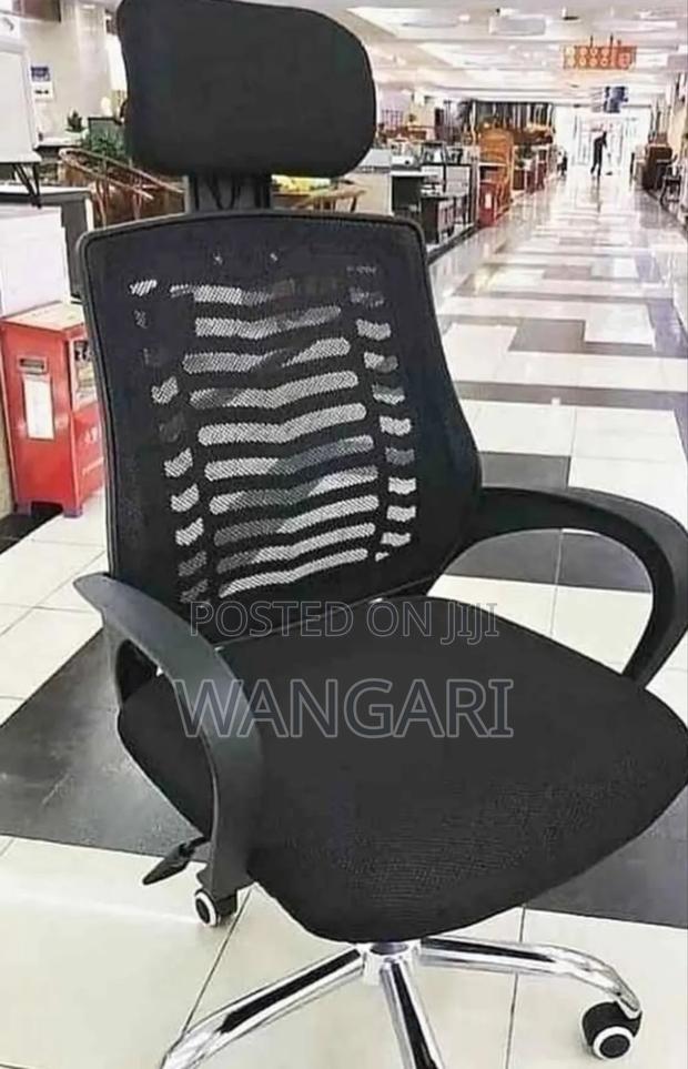Classic Office Chair With Headrest (Black Color)