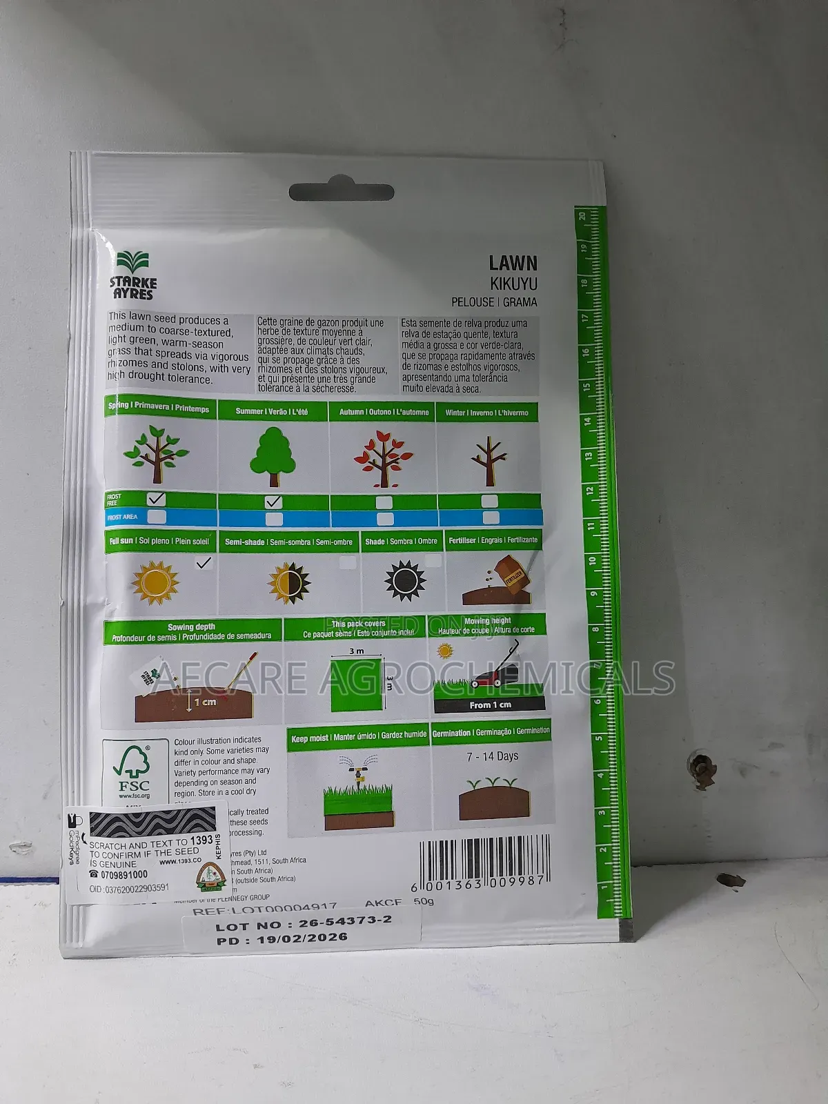 Kikuyu Lawn Grass Seeds 50g, 500g
