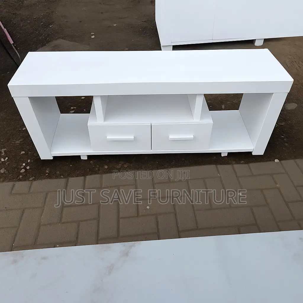 Modern White Wooden Tv Stand With Drawers Shelves for Sale