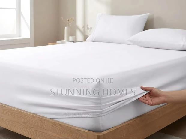 White Cotton King Size Bedsheets - main view