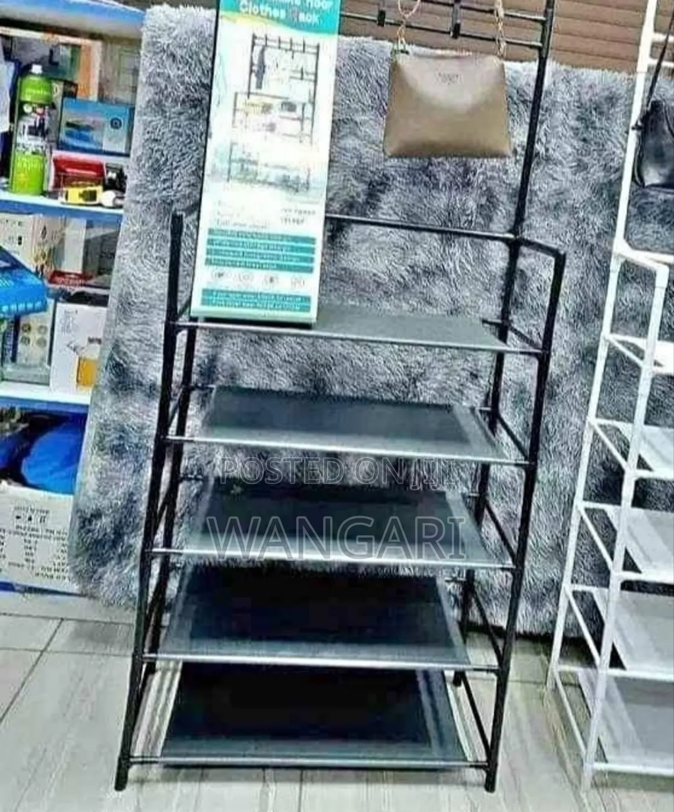 Black Colour Shoe Rack With Hanger