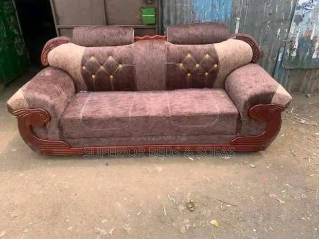 Classic Wooden 3 Seater Sofa - main view