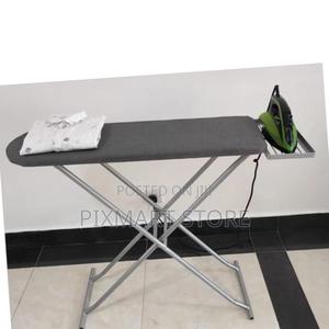 Heavy-Duty Metal Ironing Board With Iron Rest Foldable Legs In - thumbnail 2