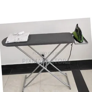 Heavy-Duty Metal Ironing Board With Iron Rest Foldable Legs In