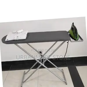 Heavy-Duty Metal Ironing Board With Iron Rest Foldable Legs In