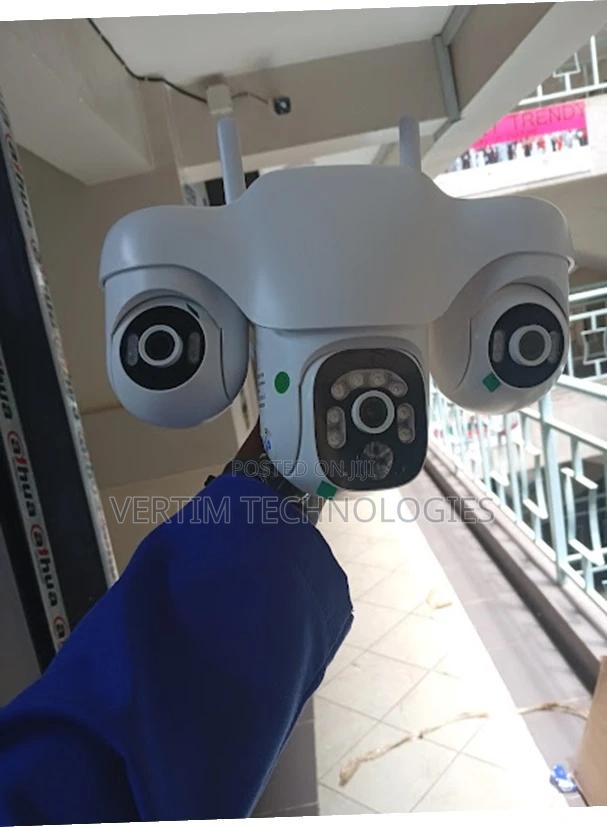 Triple Lens 4g Solar Powered CCTV Camera for Outdoor Use