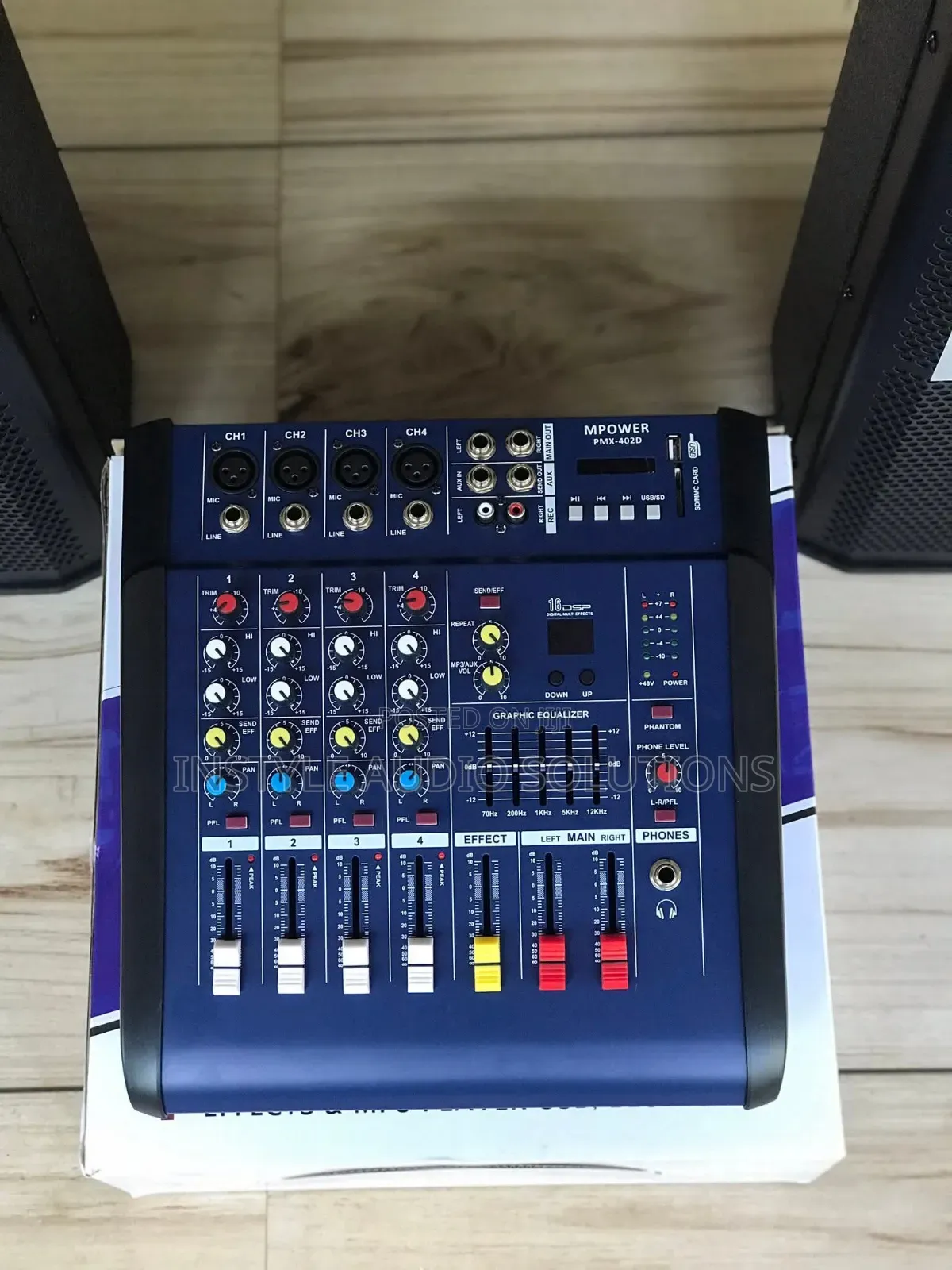 4 Channels Powered Mixer Full Set With 2 JBL Mid Range Speakers