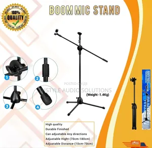 Boom Adjustable Metallic Microphone Stand
