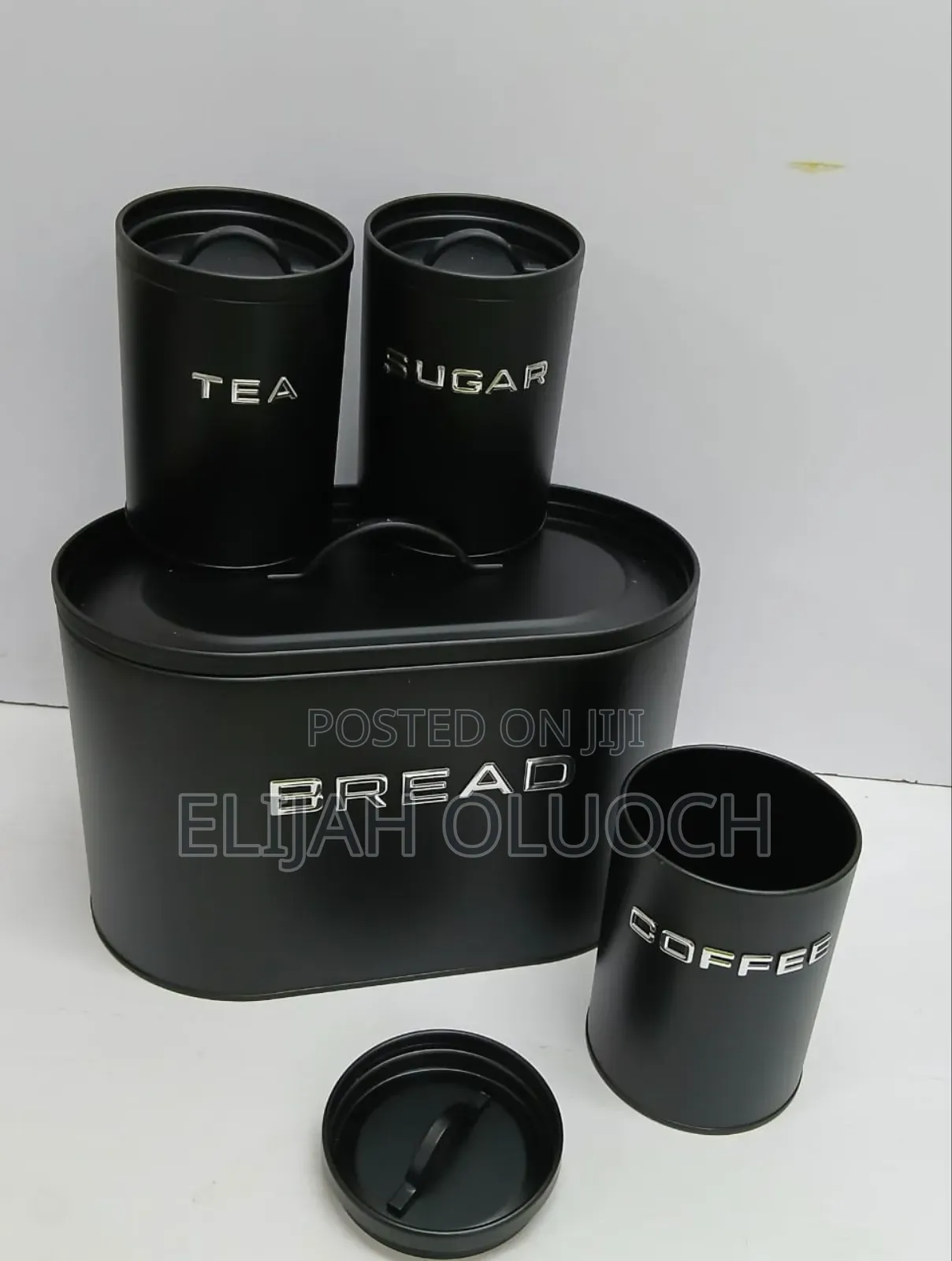 Unique And Elegant Bread Storage Bin With 3pcs Canisters