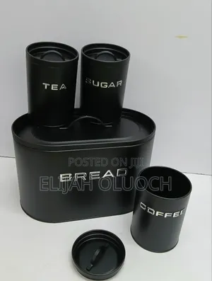 Unique And Elegant Bread Storage Bin With 3pcs Canisters