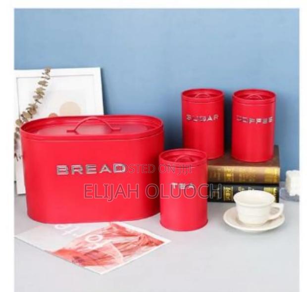 Unique And Elegant Bread Storage Bin With 3pcs Canisters - thumbnail 4