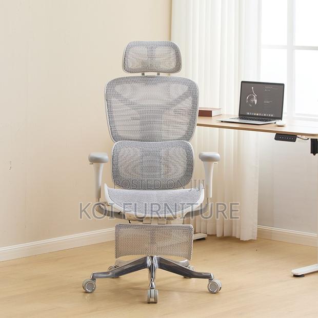Office Chairs; White High Back Orthopedic Ergonomic Chair - thumbnail 4