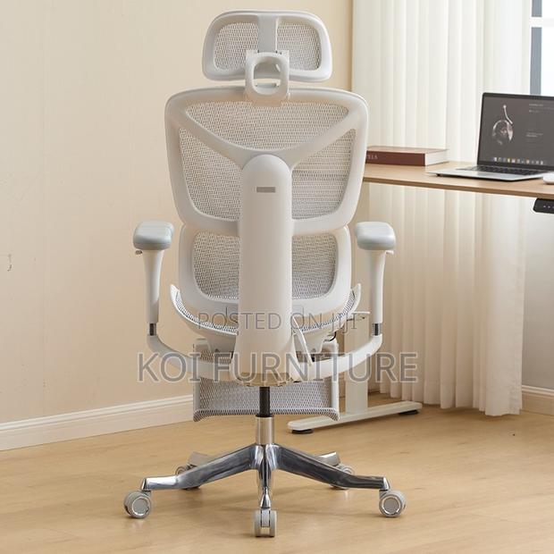 Office Chairs; White High Back Orthopedic Ergonomic Chair - thumbnail 6